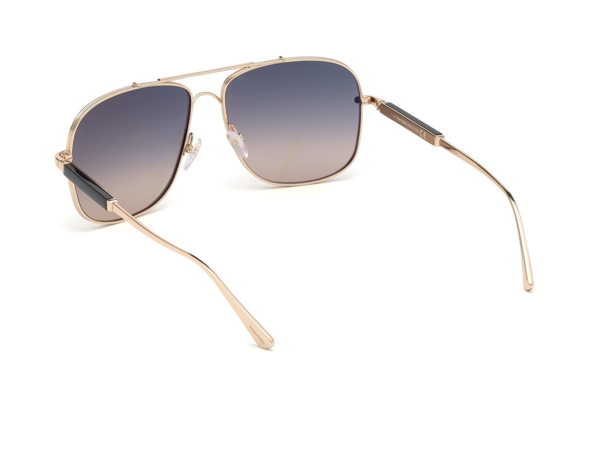 Shiny Rose Gold Gradient Smoke Male Sunglasses Tom Ford 889214007148