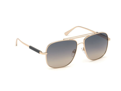 Shiny Rose Gold Gradient Smoke Male Sunglasses Tom Ford 889214007148