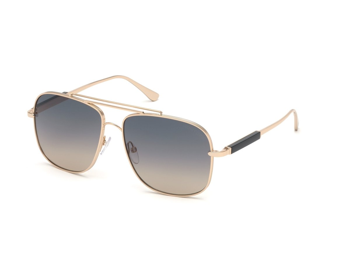 Shiny Rose Gold Gradient Smoke Male Sunglasses Tom Ford 889214007148