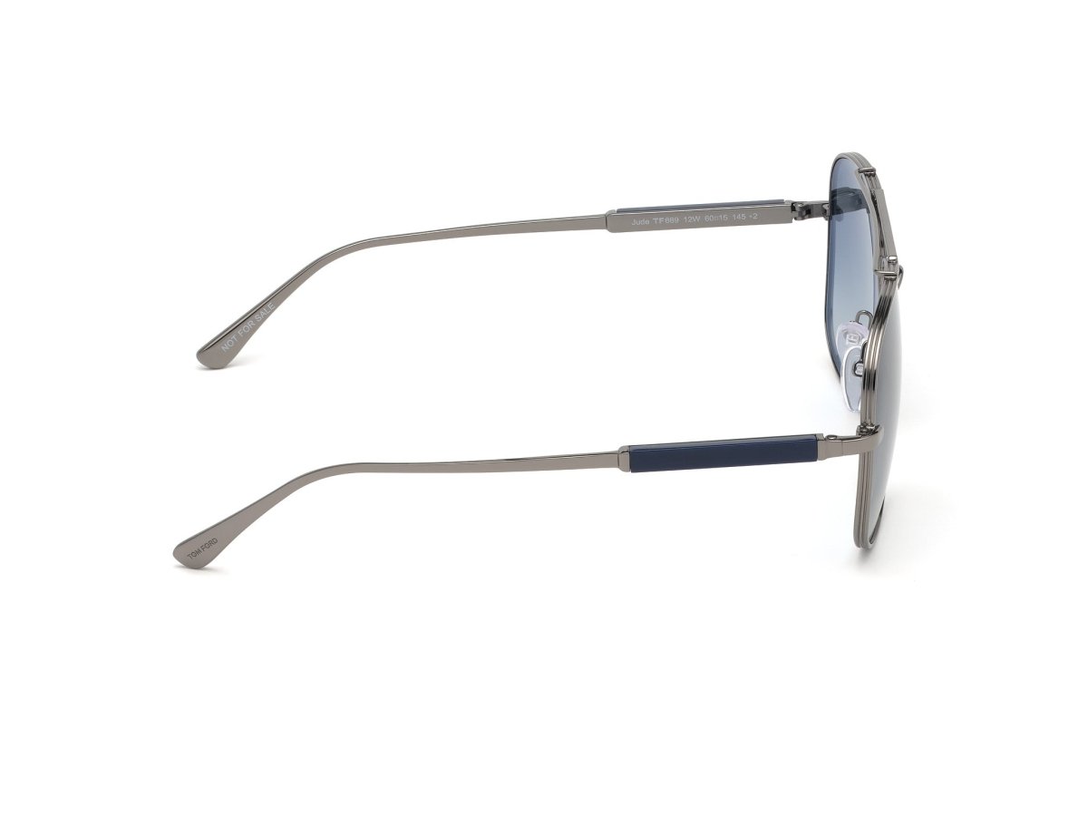 Shiny Dark Ruthenium Gradient Blue Male Sunglasses Tom Ford 889214007131