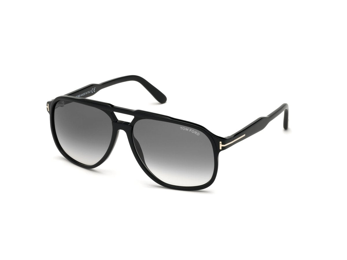 Shiny Black Gradient Smoke Male Sunglasses Tom Ford 889214094742