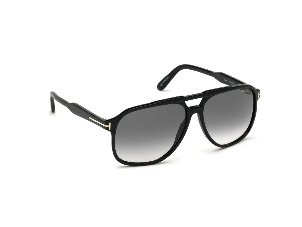 Shiny Black Gradient Smoke Male Sunglasses Tom Ford 889214094742
