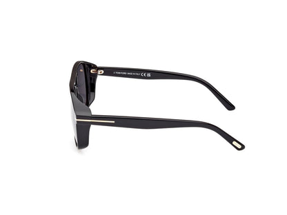 Shiny Black Smoke Male Sunglasses Tom Ford 889214403308