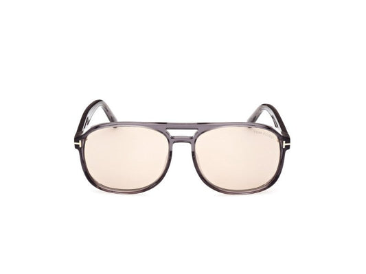 Shiny Grey Male Sunglasses Tom Ford 889214403315