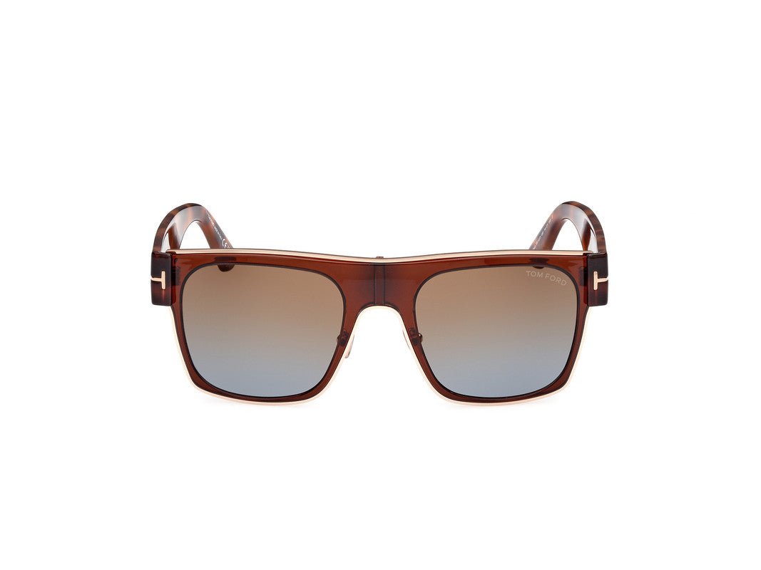 Shiny Dark Brown Unisex Sunglasses Tom Ford 889214468871