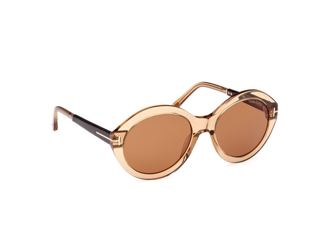 Shiny Light Brown Female Sunglasses Tom Ford 889214469496