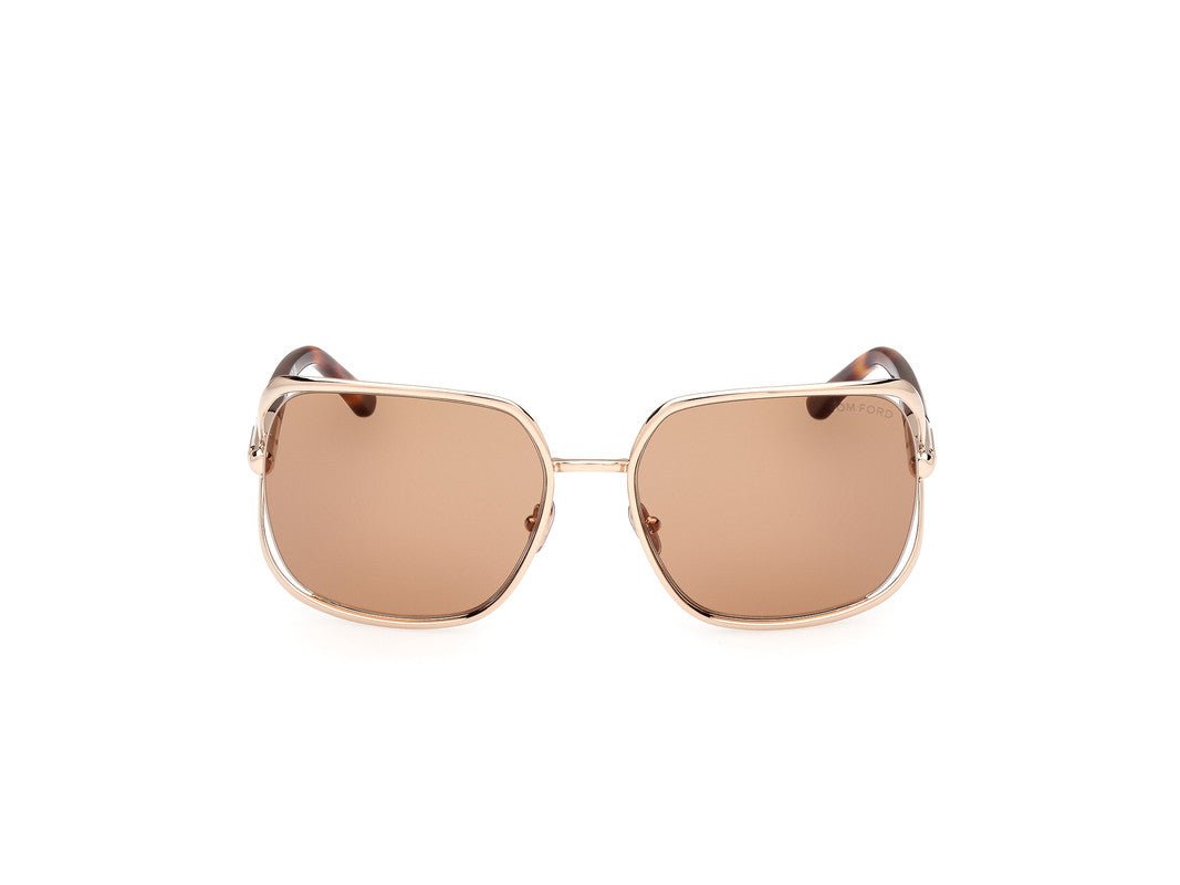 Shiny Pale Gold Female Sunglasses Tom Ford 889214469632