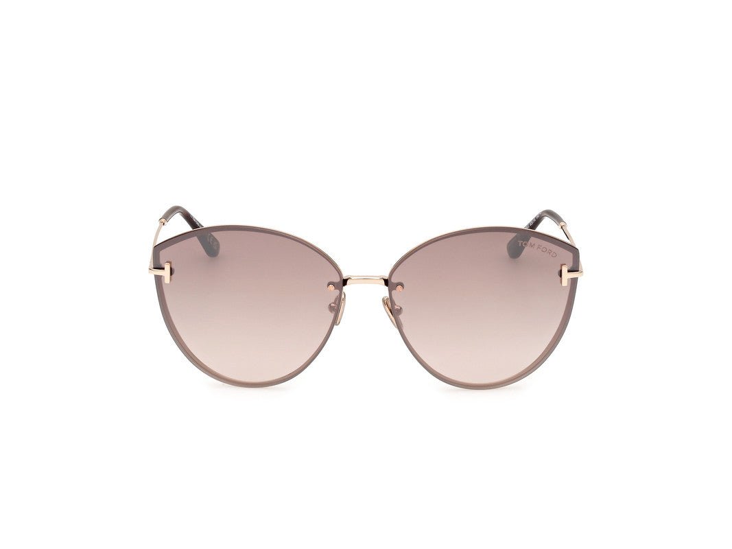 Shiny Rose Gold Female Sunglasses Tom Ford 889214479792