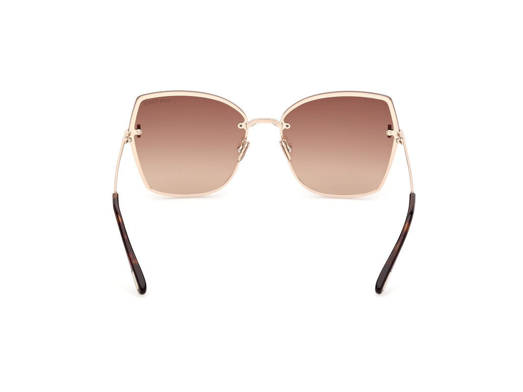 Shiny Rose Gold Female Sunglasses Tom Ford 889214479822