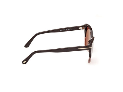 Shiny Dark Brown Female Sunglasses Tom Ford 889214477576