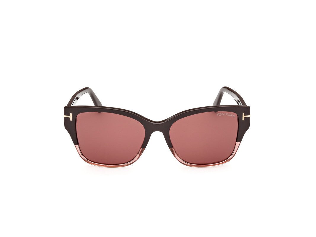 Shiny Dark Brown Female Sunglasses Tom Ford 889214477576