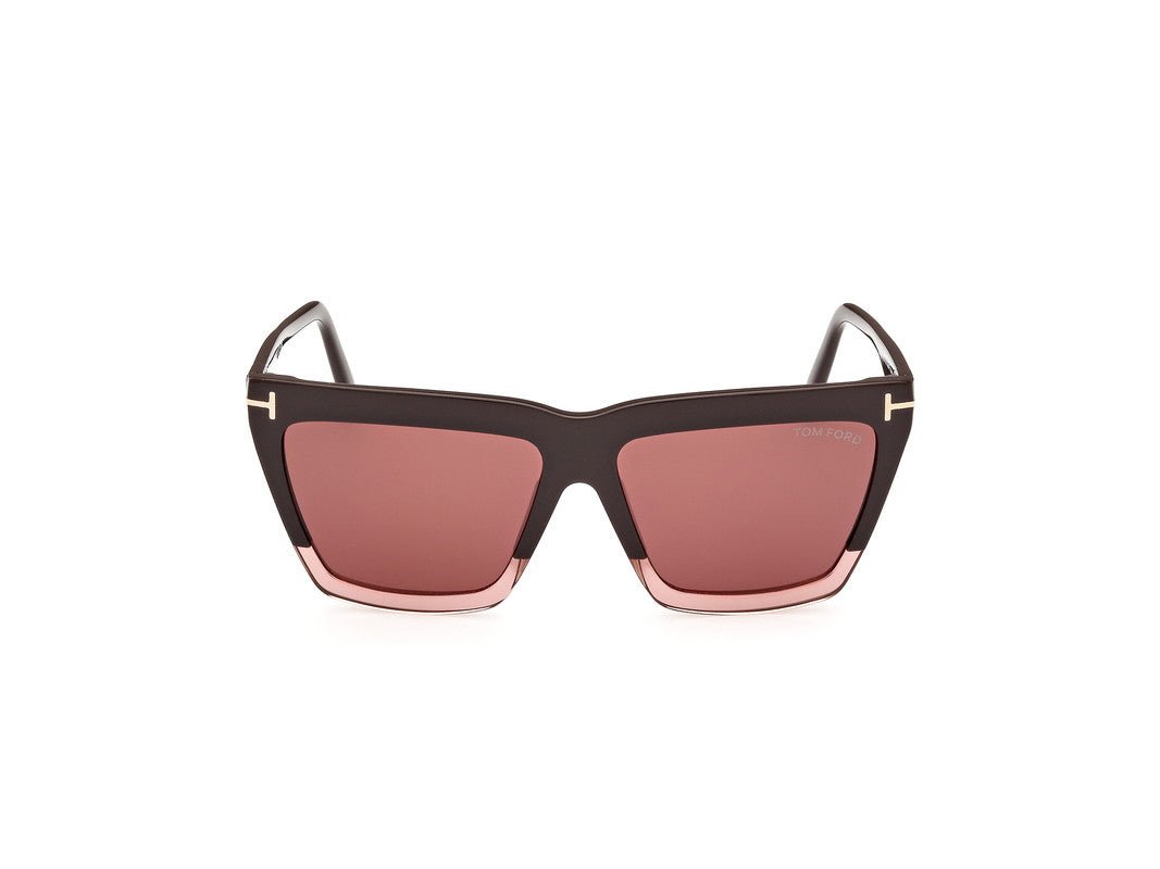 Shiny Dark Brown Female Sunglasses Tom Ford 889214477699
