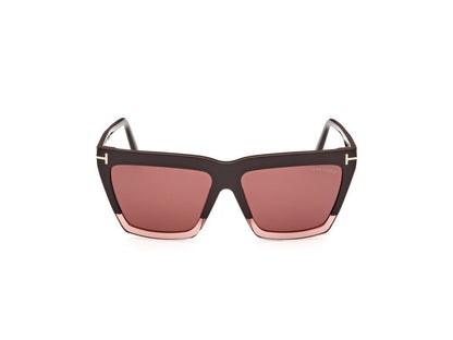 Shiny Dark Brown Female Sunglasses Tom Ford 889214477699