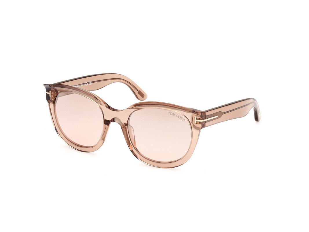Shiny Light Brown Female Sunglasses Tom Ford 889214479914