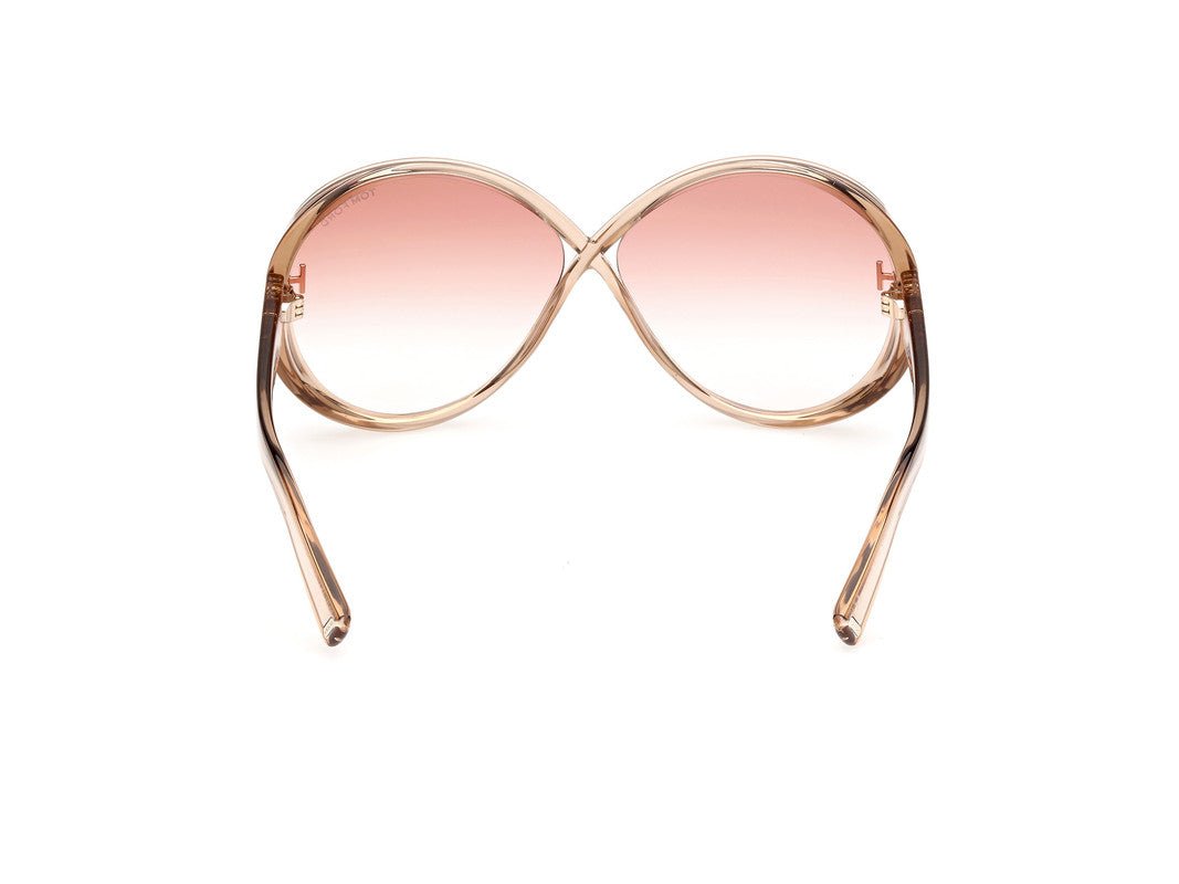 Shiny Light Brown Female Sunglasses Tom Ford 889214477781
