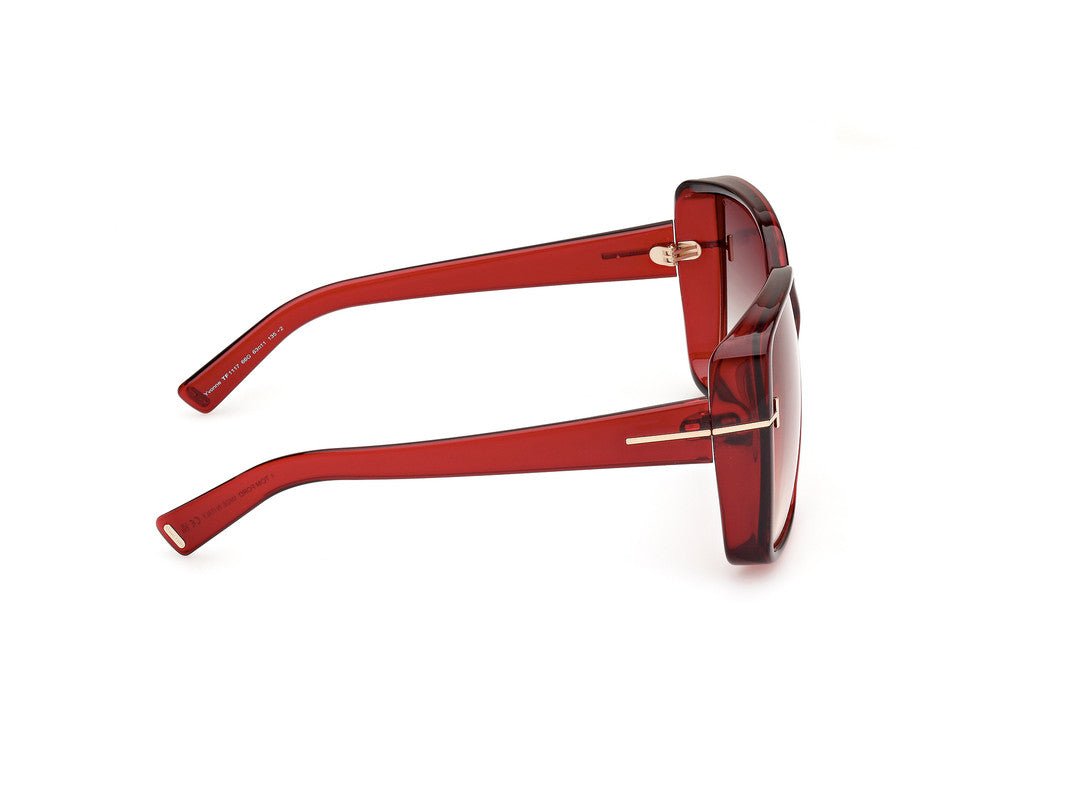 Shiny Dark Red Female Sunglasses Tom Ford 889214477828