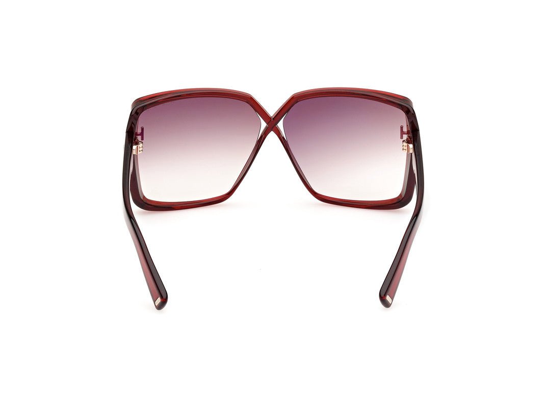 Shiny Dark Red Female Sunglasses Tom Ford 889214477828