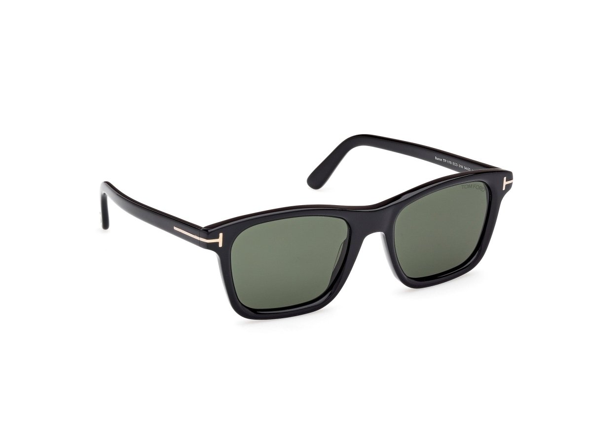 Shiny Black Green Male Sunglasses Tom Ford 889214549006