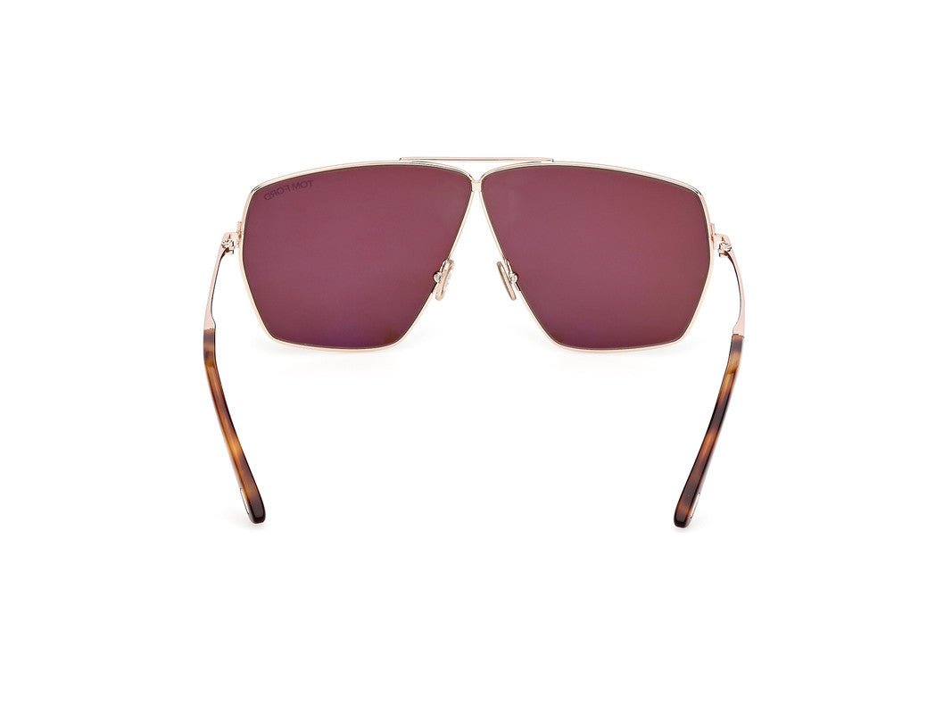 Shiny Rose Gold Female Sunglasses Tom Ford 889214549150