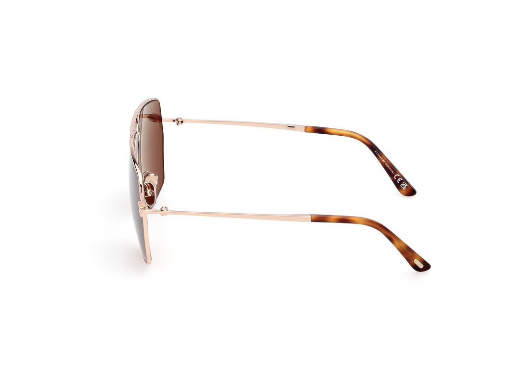 Shiny Rose Gold Female Sunglasses Tom Ford 889214549150
