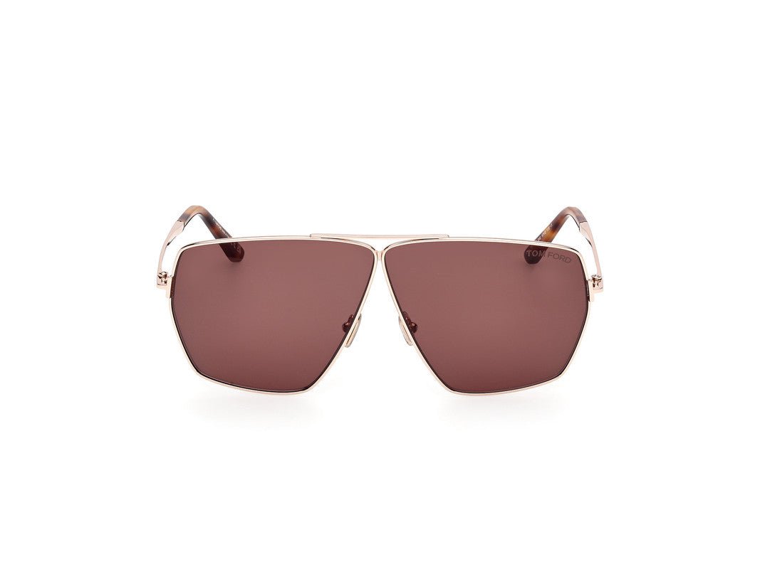 Shiny Rose Gold Female Sunglasses Tom Ford 889214549150