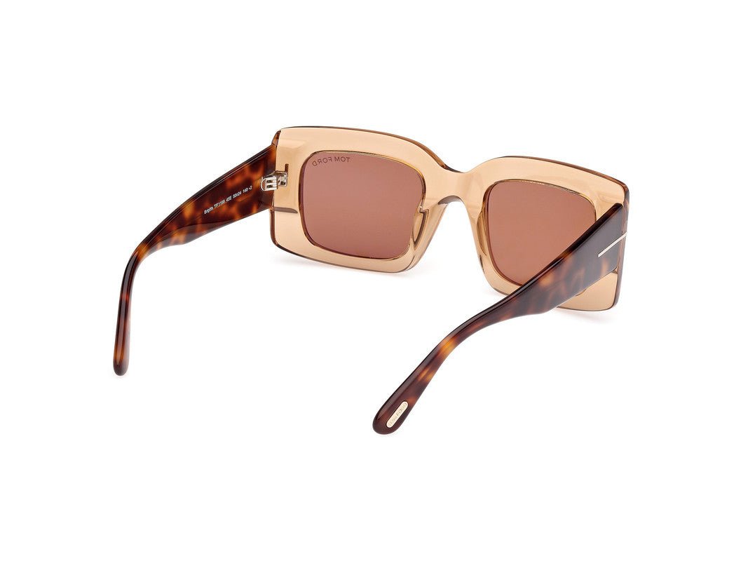 Shiny Light Brown Female Sunglasses Tom Ford 889214549259