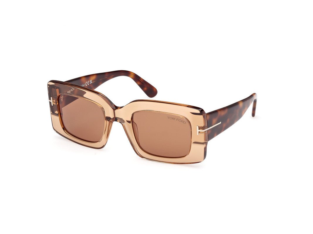 Shiny Light Brown Female Sunglasses Tom Ford 889214549259