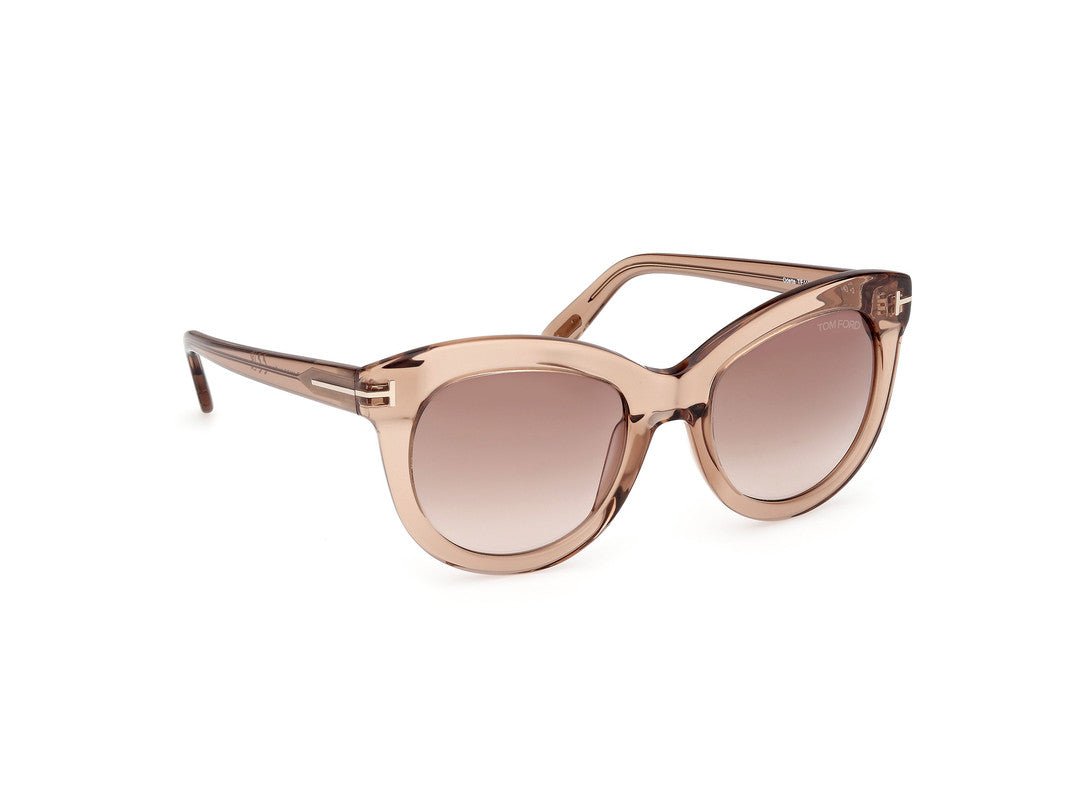 Shiny Light Brown Female Sunglasses Tom Ford 889214549280