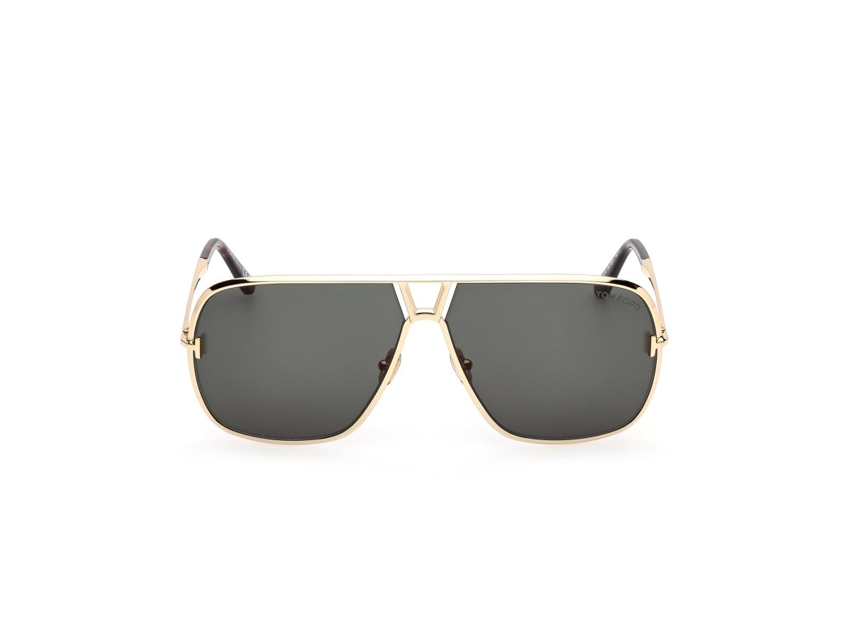 Shiny Deep Gold Green Male Sunglasses Tom Ford 889214558343