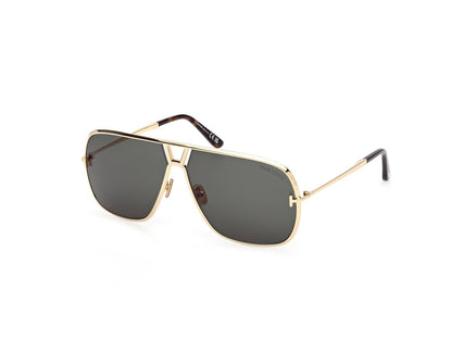 Shiny Deep Gold Green Male Sunglasses Tom Ford 889214558343