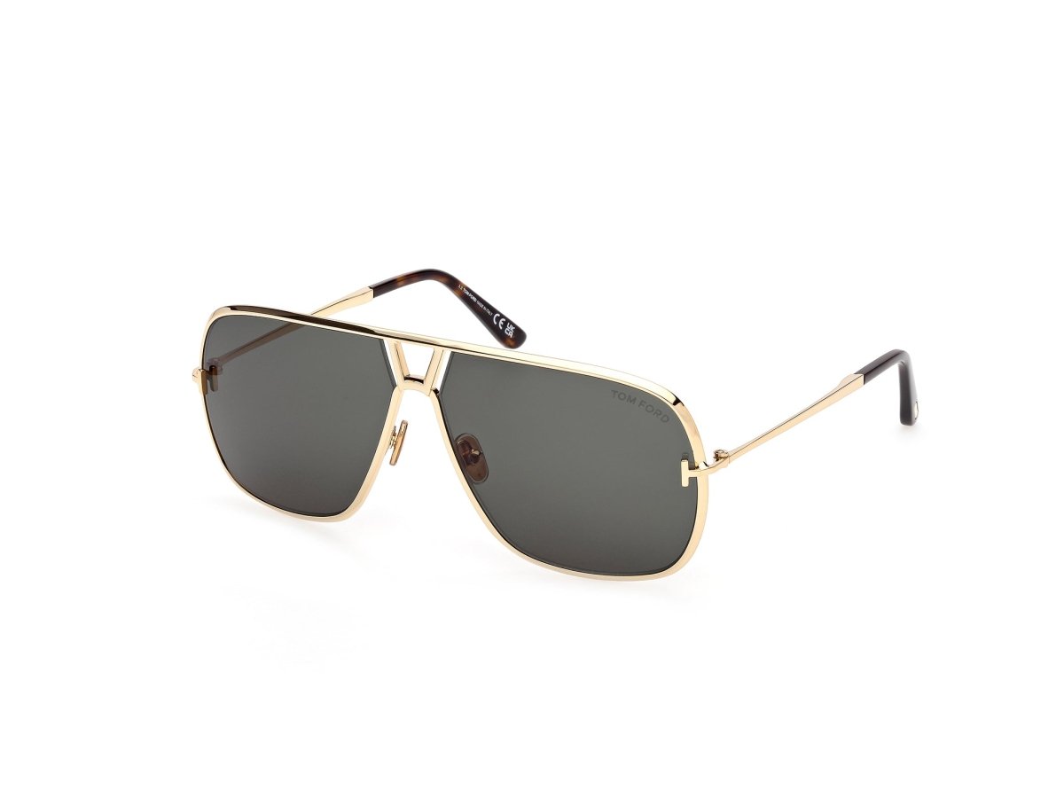 Shiny Deep Gold Green Male Sunglasses Tom Ford 889214558343
