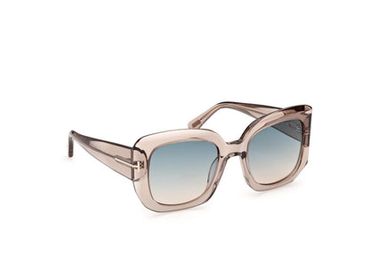 Shiny Light Brown Female Sunglasses Tom Ford 889214685568