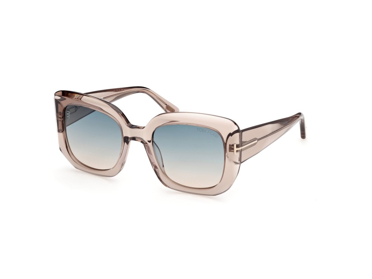 Shiny Light Brown Female Sunglasses Tom Ford 889214685568