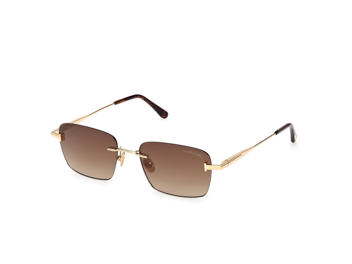 Shiny Deep Gold Unisex Sunglasses Tom Ford 889214635198