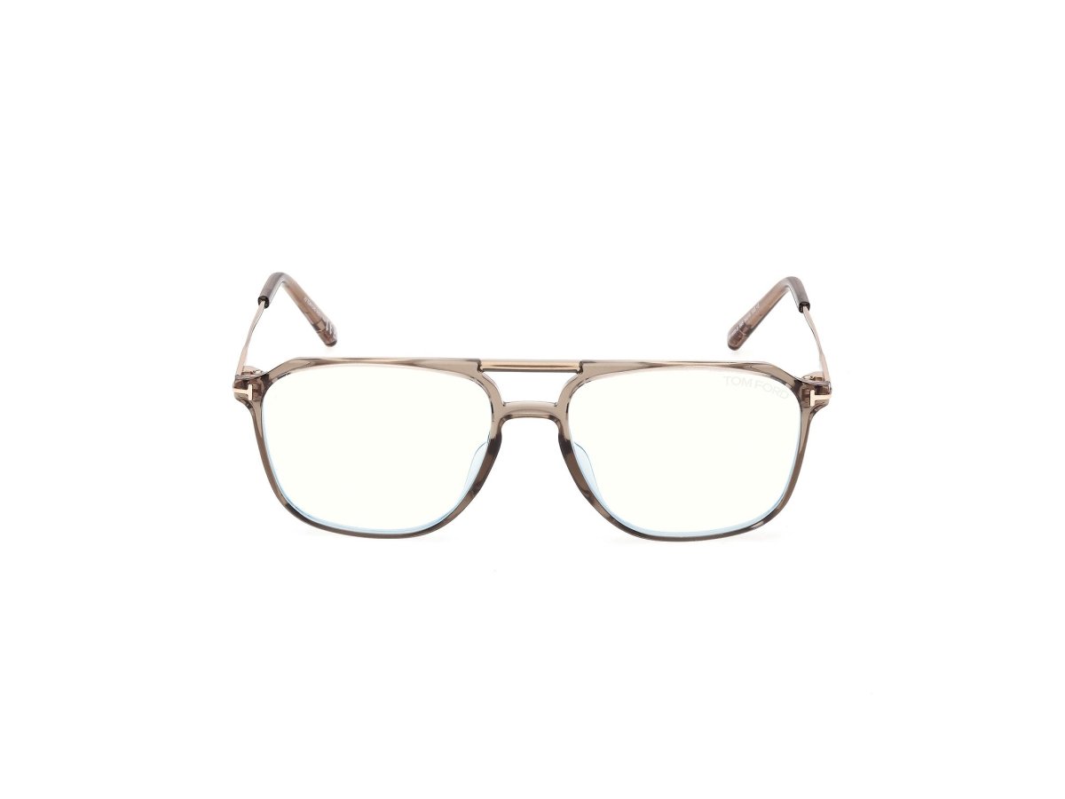 Shiny Light Brown Male Eyeglasses Tom Ford 889214639028