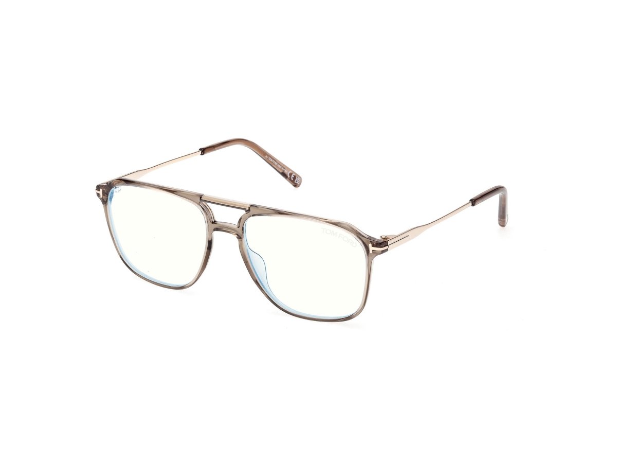 Shiny Light Brown Male Eyeglasses Tom Ford 889214639028