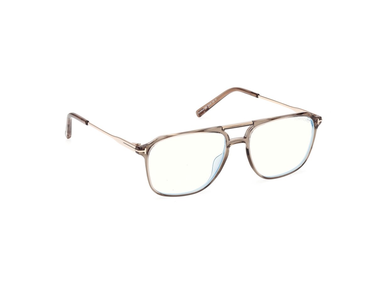 Shiny Light Brown Male Eyeglasses Tom Ford 889214639028