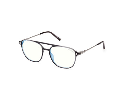 Tom Ford FT5874-B Grey Striped / Shiny Dark Ruthenium 889214415738