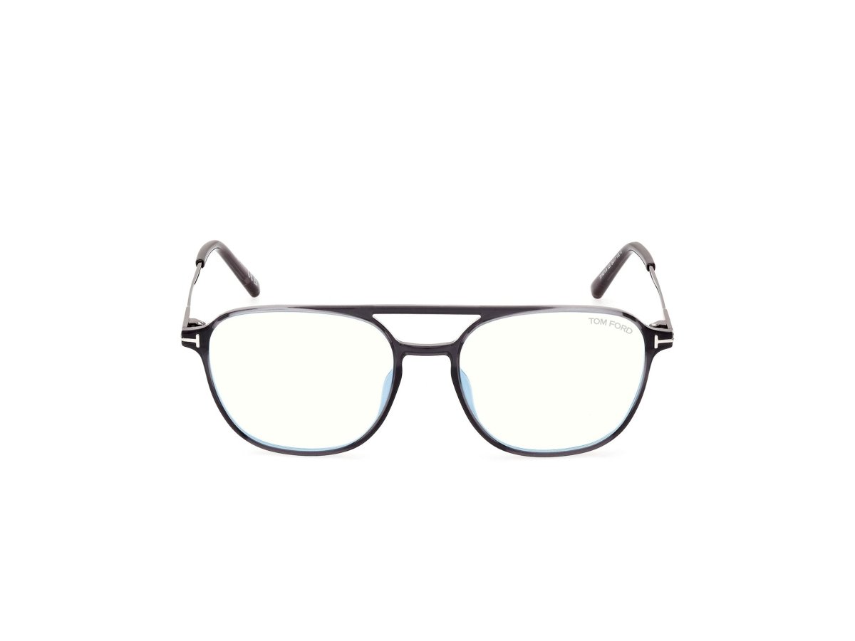 Tom Ford FT5874-B Grey Striped / Shiny Dark Ruthenium 889214415738