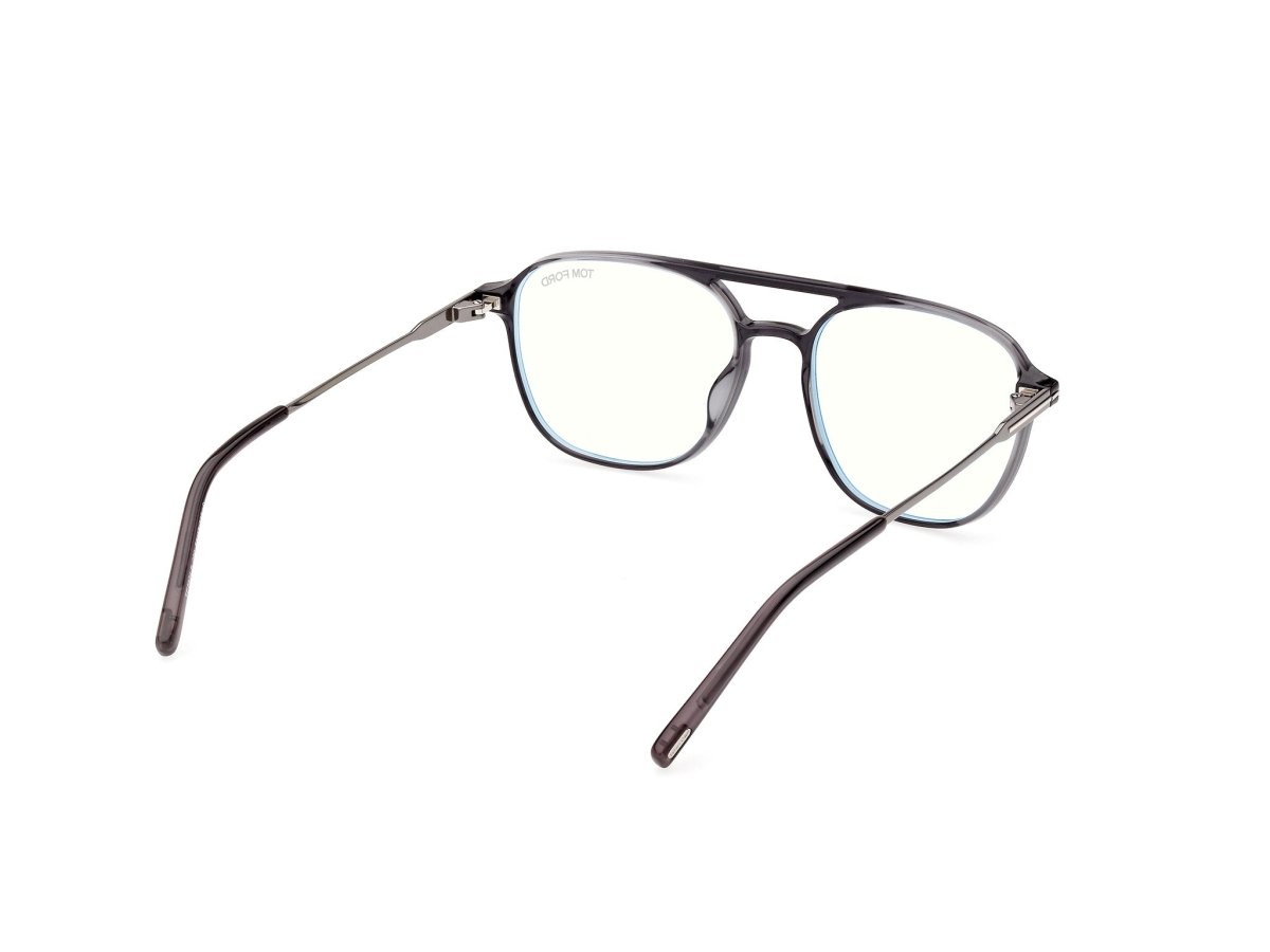 Tom Ford FT5874-B Grey Striped / Shiny Dark Ruthenium 889214415738