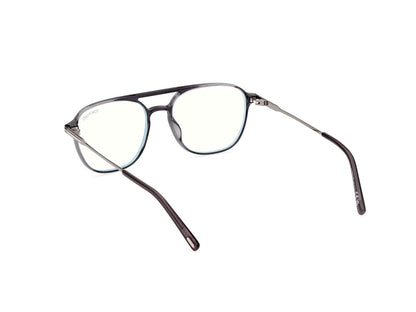 Tom Ford FT5874-B Grey Striped / Shiny Dark Ruthenium 889214415738