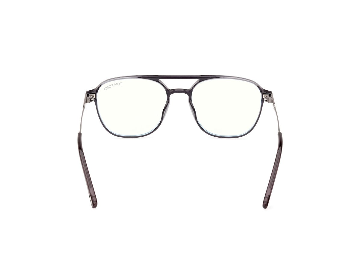 Tom Ford FT5874-B Grey Striped / Shiny Dark Ruthenium 889214415738