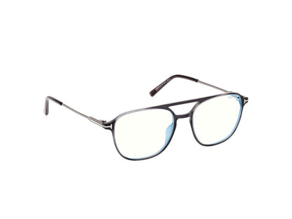 Tom Ford FT5874-B Grey Striped / Shiny Dark Ruthenium 889214415738