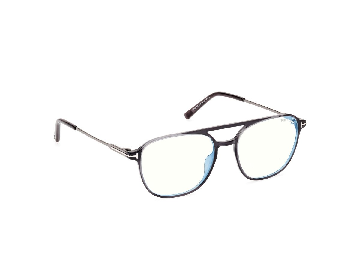 Tom Ford FT5874-B Grey Striped / Shiny Dark Ruthenium 889214415738