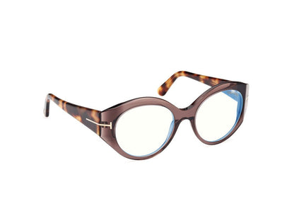 Shiny Dark Brown Female Glasses Tom Ford 889214488909