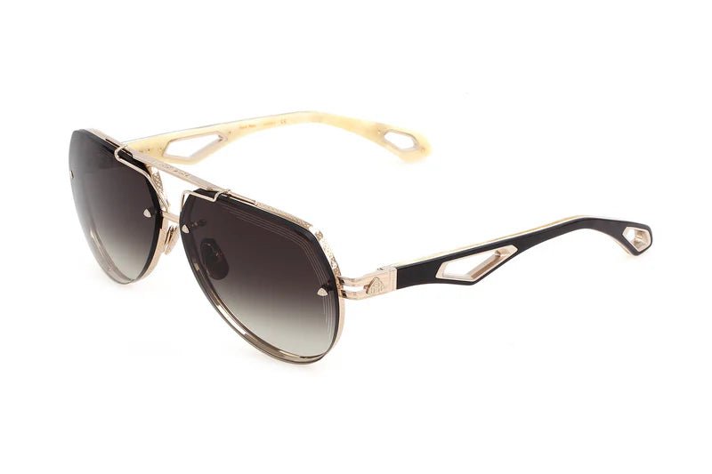 Maybach The King I (CHG - HE - Z35) - Maybach - Champagne Gold/Brown/White Chocolate | Blue/Grey - 63mm - Ardor Eyewear 4260362897236